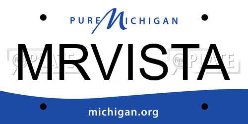 MRVISTA Michigan License Plate