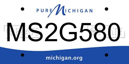 MS2G580 Michigan License Plate