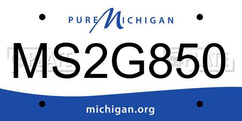 MS2G850 Michigan License Plate