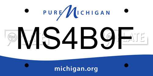 MS4B9F Michigan License Plate