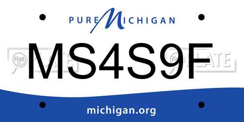 MS4S9F Michigan License Plate