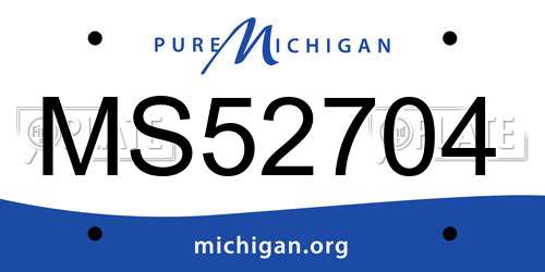 MS52704 Michigan License Plate