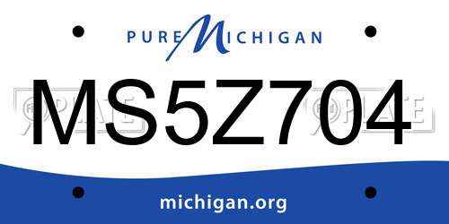 MS5Z704 Michigan License Plate