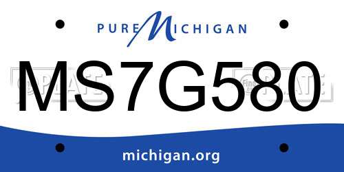 MS7G580 Michigan License Plate