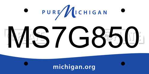 MS7G850 Michigan License Plate