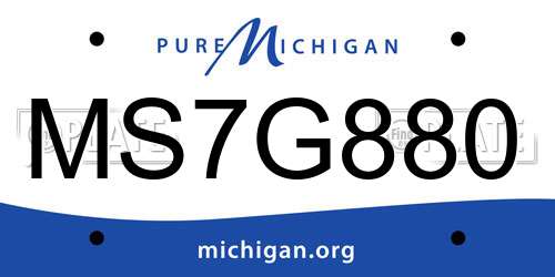 MS7G880 Michigan License Plate