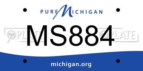 MS884 Michigan License Plate