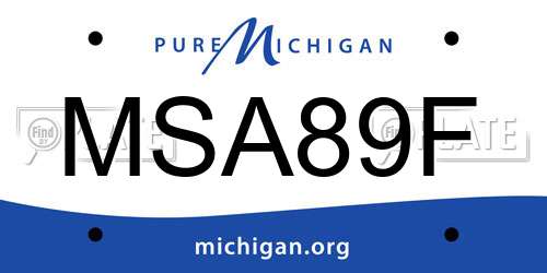MSA89F Michigan License Plate