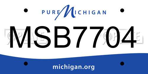 MSB7704 Michigan License Plate