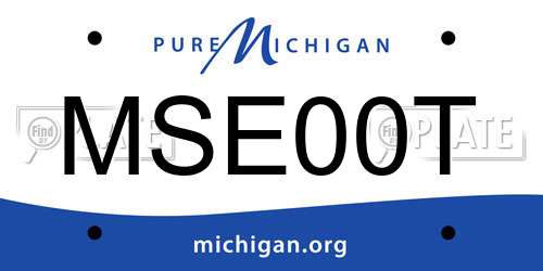 MSE00T Michigan License Plate