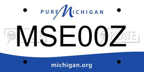 MSE00Z Michigan License Plate