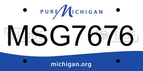 MSG7676 Michigan License Plate