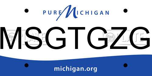 MSGTGZG Michigan License Plate