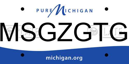 MSGZGTG Michigan License Plate