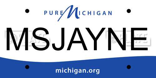 MSJAYNE Michigan License Plate