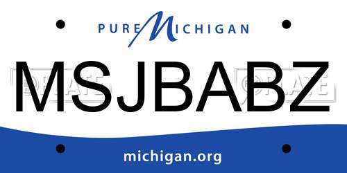 MSJBABZ Michigan License Plate