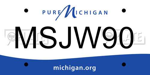 MSJW90 Michigan License Plate