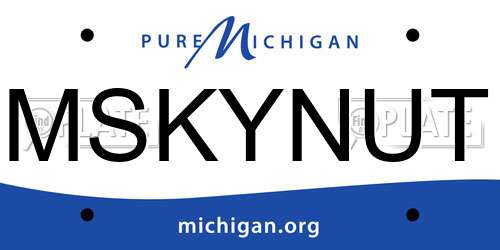 MSKYNUT Michigan License Plate