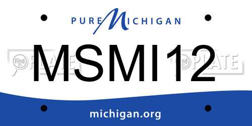 MSMI12 Michigan License Plate