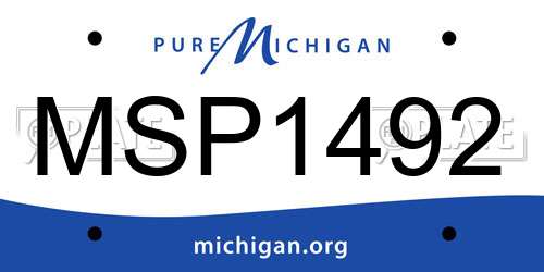 MSP1492 Michigan License Plate