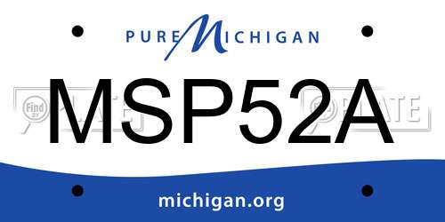 MSP52A Michigan License Plate
