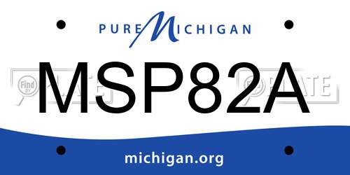 MSP82A Michigan License Plate