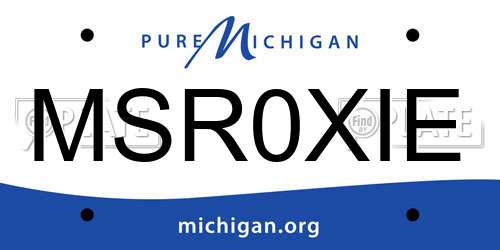 MSR0XIE Michigan License Plate