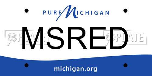 MSRED Michigan License Plate