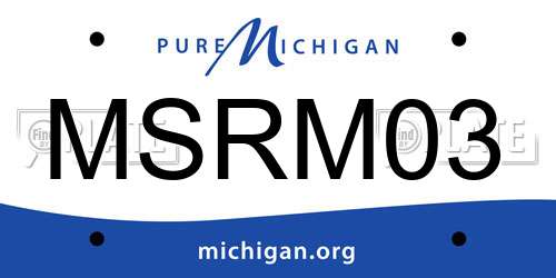 MSRM03 Michigan License Plate