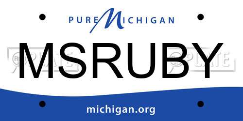 MSRUBY Michigan License Plate