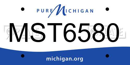 MST6580 Michigan License Plate