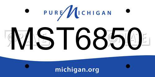 MST6850 Michigan License Plate