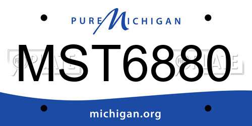 MST6880 Michigan License Plate