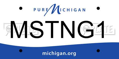 MSTNG1 Michigan License Plate