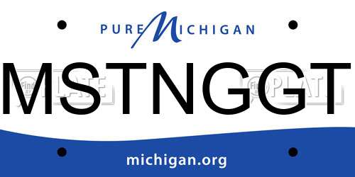 MSTNGGT Michigan License Plate