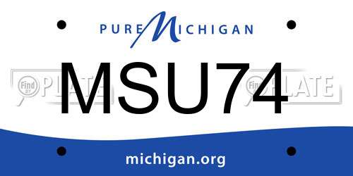 MSU74 Michigan License Plate