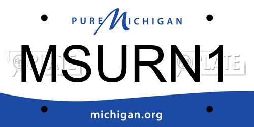 MSURN1 Michigan License Plate