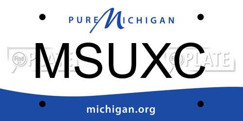 MSUXC Michigan License Plate