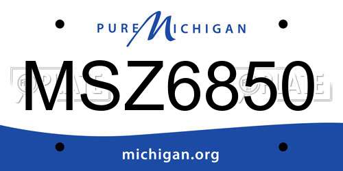 MSZ6850 Michigan License Plate