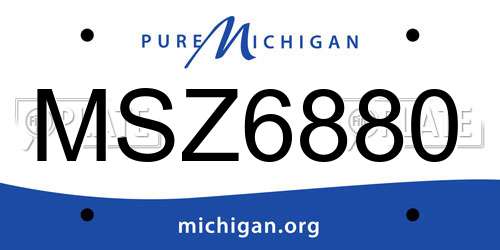MSZ6880 Michigan License Plate