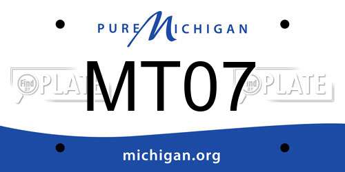 MT07 Michigan License Plate