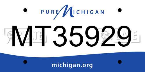 MT35929 Michigan License Plate