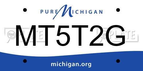 MT5T2G Michigan License Plate