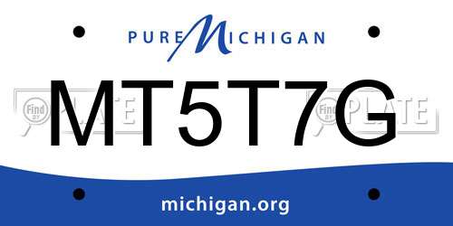 MT5T7G Michigan License Plate