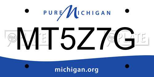 MT5Z7G Michigan License Plate