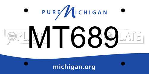 MT689 Michigan License Plate