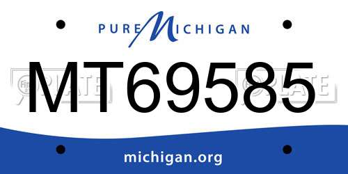 MT69585 Michigan License Plate