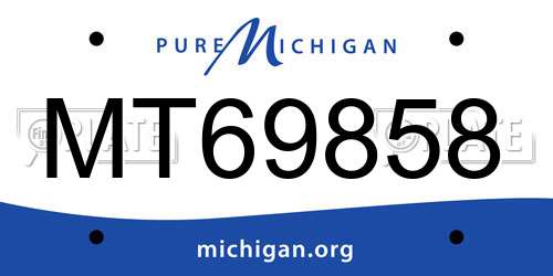MT69858 Michigan License Plate