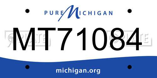 MT71084 Michigan License Plate
