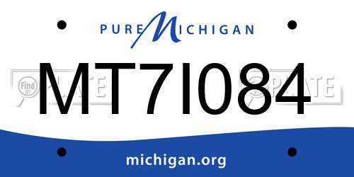 MT7I084 Michigan License Plate